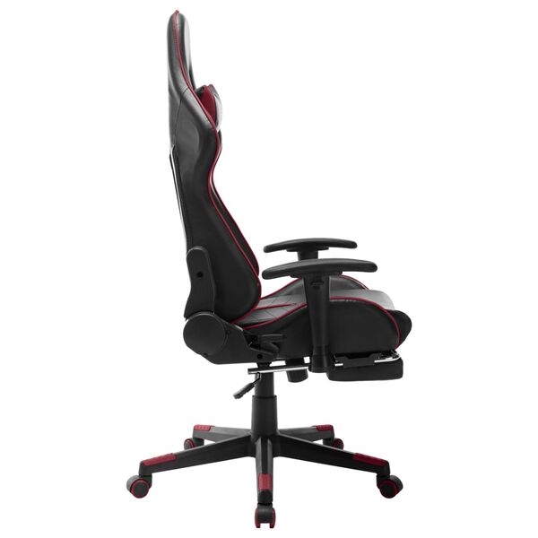 vidaXL Καρέκλα Gaming με Υποπόδιο Μαύρο / Μπορντό από Συνθετικό Δέρμα