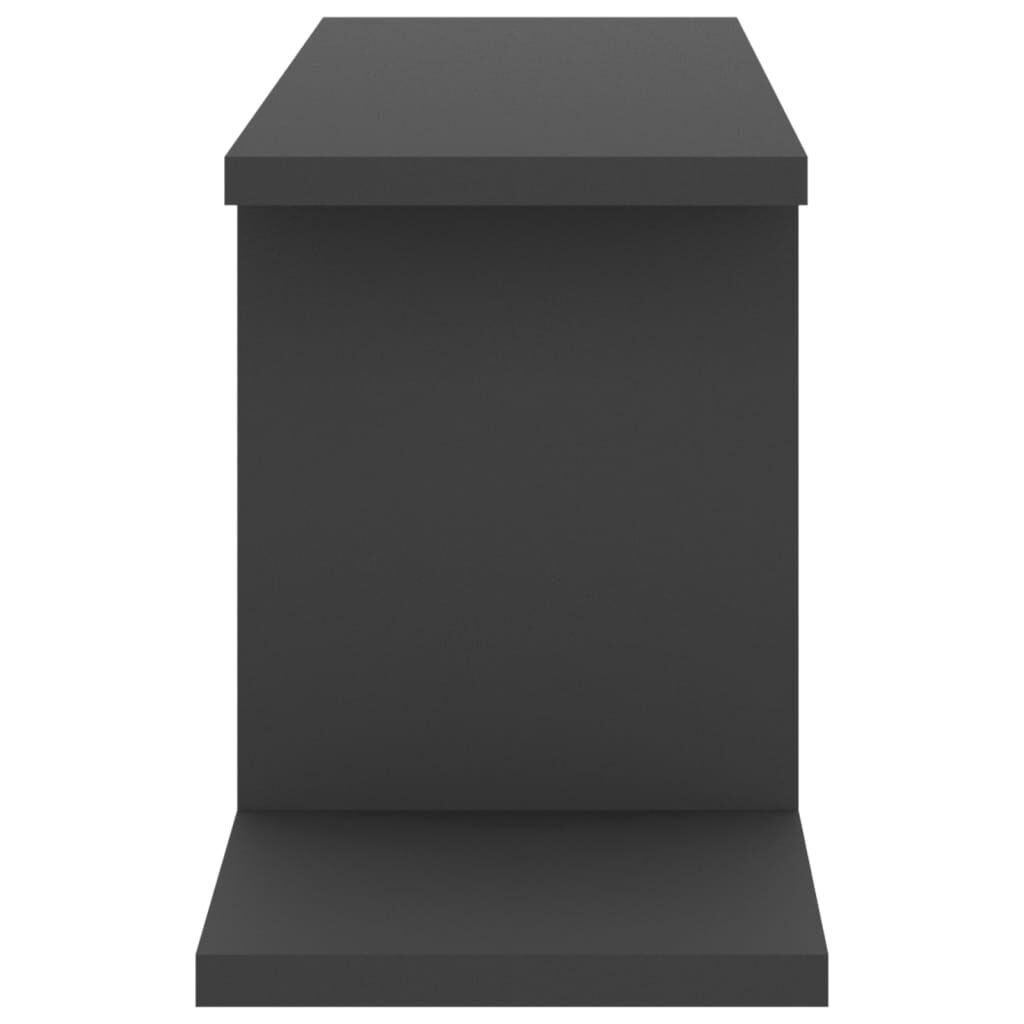 vidaXL Ράφι Τηλεόρασης Επιτοίχιο Γκρι 125 x 18 x 23 εκ. από Επεξ. Ξύλο