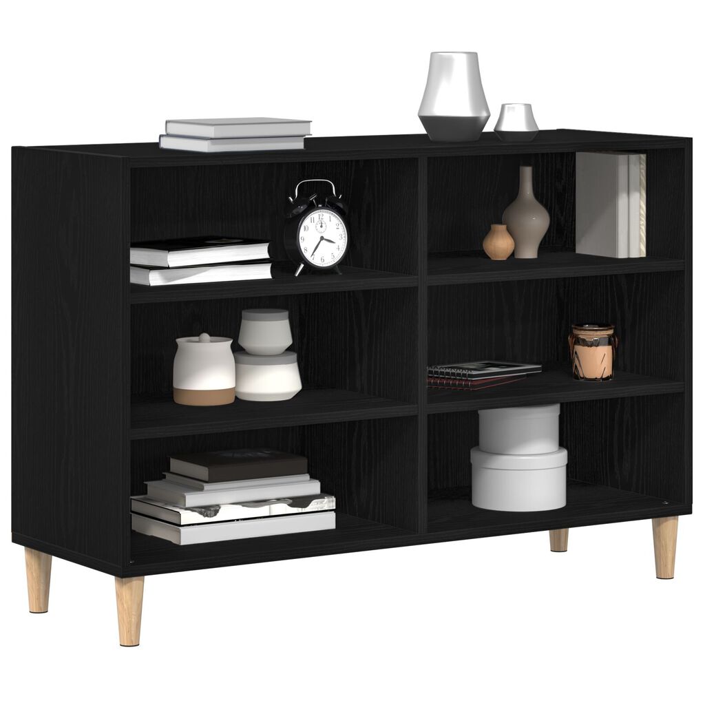 vidaXL Πλαϊνό Γραφείο Μαύρο Δρυς 103,5x35x70 εκ. Συνθετικό Ξύλο