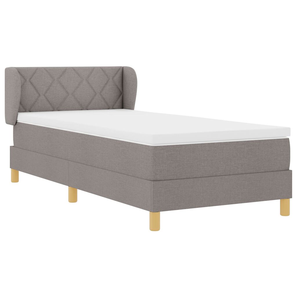 vidaXL Κρεβάτι Box Spring με Στρώμα σε Ταουπέ - 90x190 εκ Ύφασμα