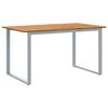 vidaXL Σέτ φαγητού για κήπο 7 pcs Γκρι και καφέ 140 x 80 x 75 cm