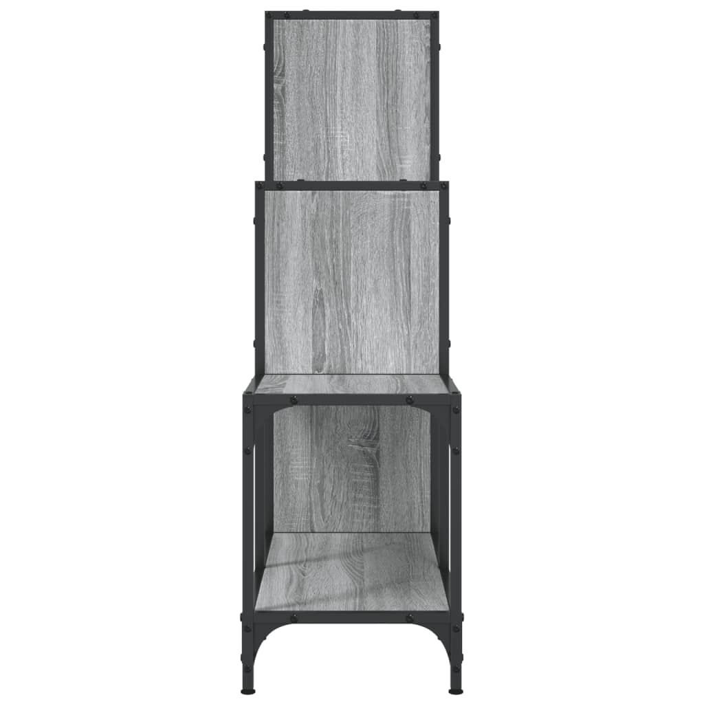 vidaXL Βιβλιοθήκη Γκρι Sonoma 92x30x102 εκ. Επεξεργ. Ξύλο & Μέταλλο