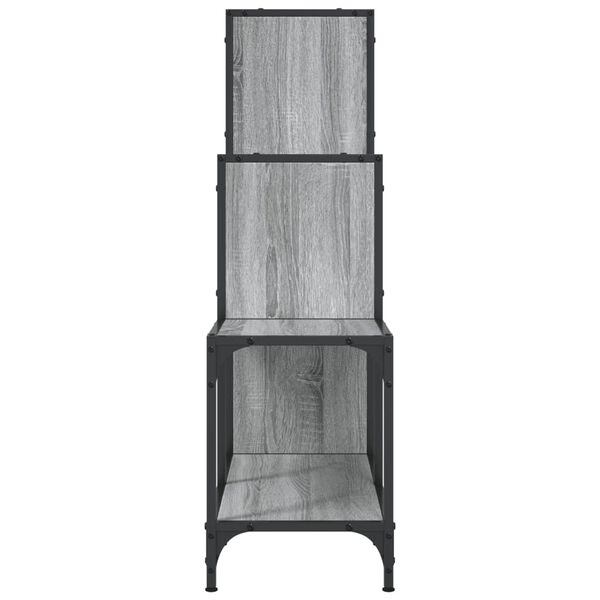 vidaXL Βιβλιοθήκη Γκρι Sonoma 92x30x102 εκ. Επεξεργ. Ξύλο & Μέταλλο