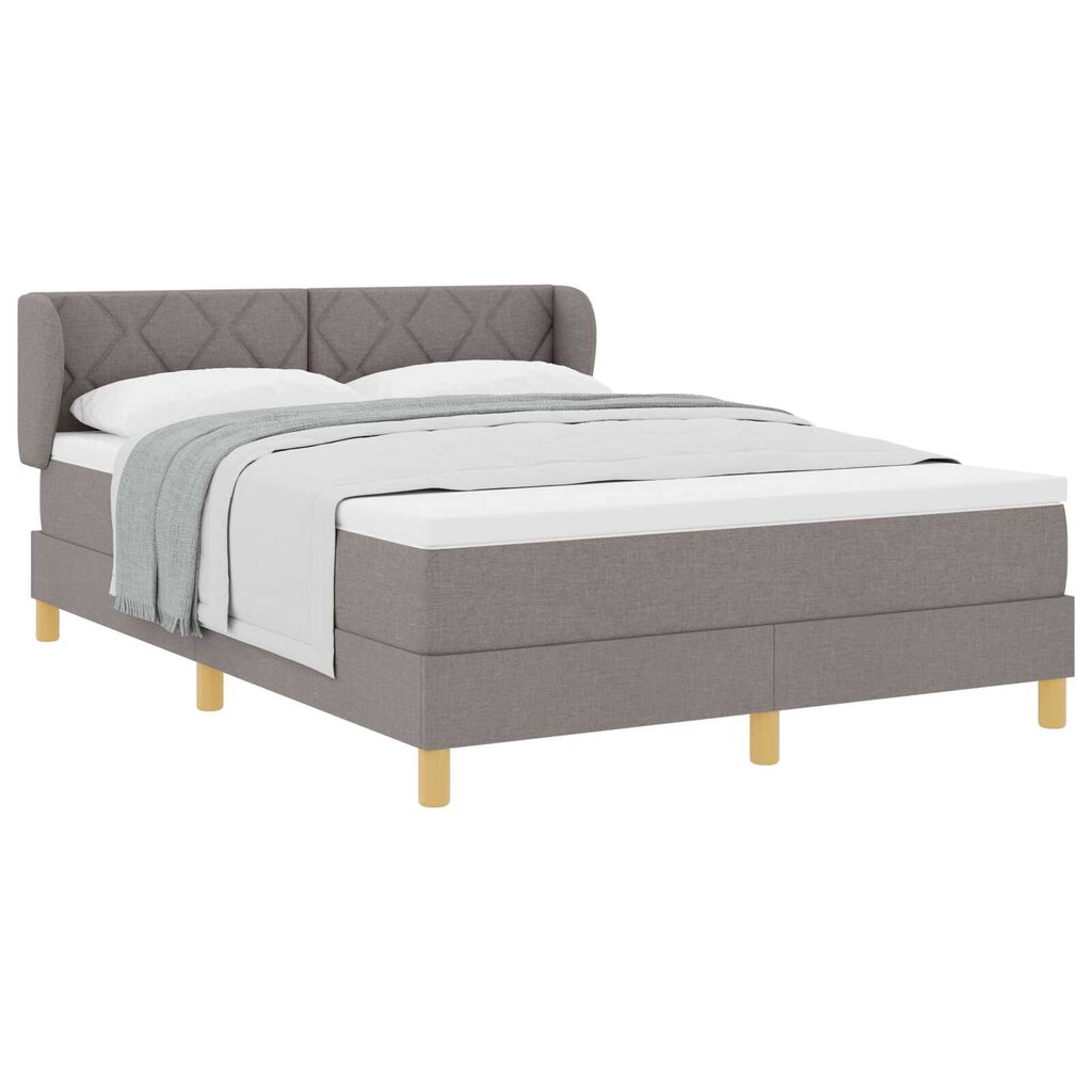 vidaXL Κρεβάτι Ανοιχτού Κουτιού με Στρώμα σε Taupe - 160x200 εκ Ύφασμα