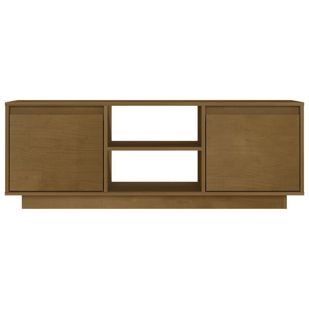 vidaXL Έπιπλο Τηλεόρασης Καφέ Μελί 110x30x40 εκ. από Μασίφ Ξύλο Πεύκου
