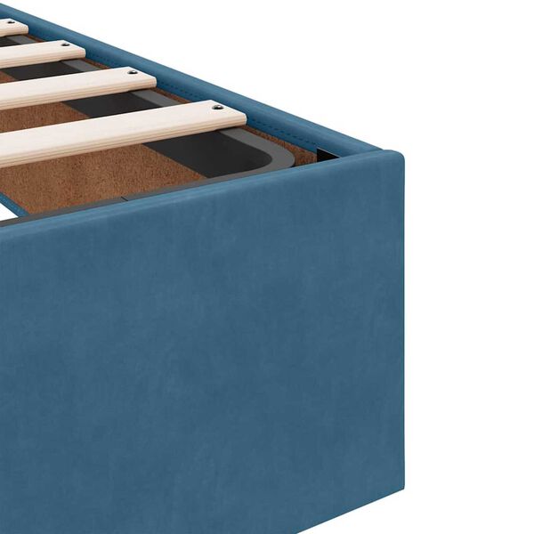 vidaXL Σκελετός Κρεβατιού με στρώμα Μπλε 90 x 200 cm Βελούδο