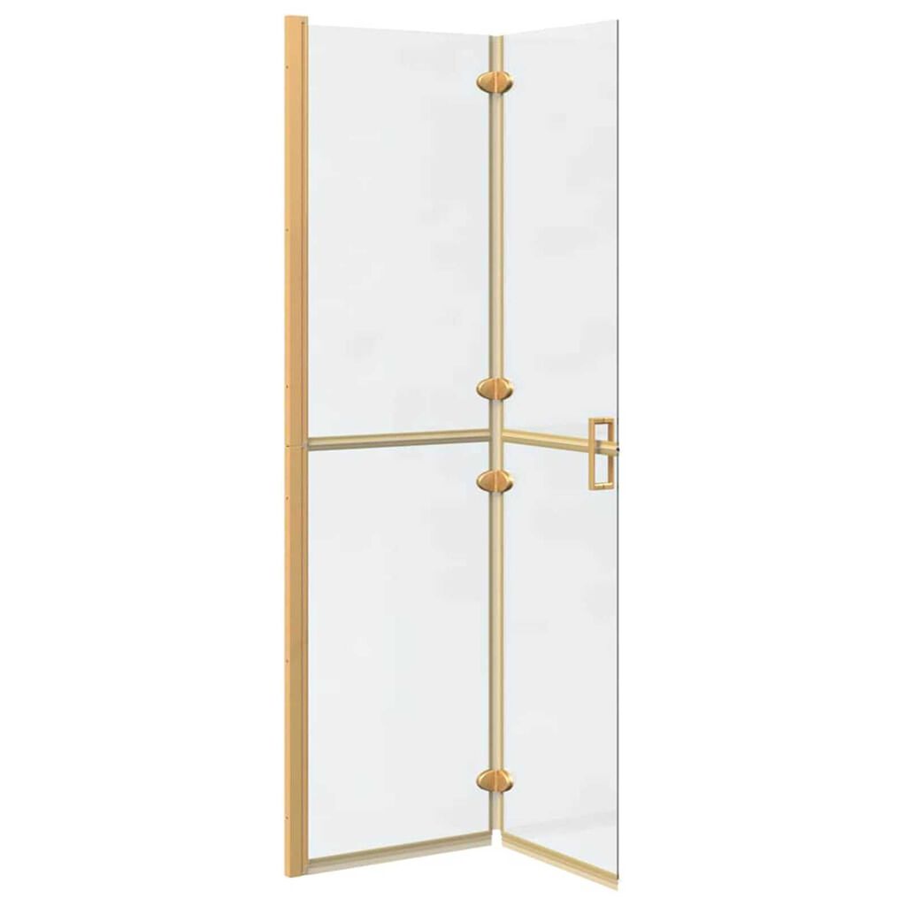 vidaXL Τοίχος ντους Walk-in Άλλο Χρυσό και διαφανές 100 x 190 cm