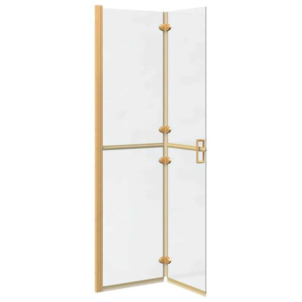 vidaXL Τοίχος ντους Walk-in Άλλο Χρυσό και διαφανές 100 x 190 cm