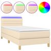 vidaXL &Kappa;&rho;&epsilon;&beta;ά&tau;&iota; Boxspring &mu;&epsilon; &Sigma;&tau;&rho;ώ&mu;&alpha; & LED &Kappa;&rho;&epsilon;&mu; 80x200 &epsilon;&kappa;. &Upsilon;&phi;&alpha;&sigma;&mu;ά&tau;&iota;&nu;&omicron;