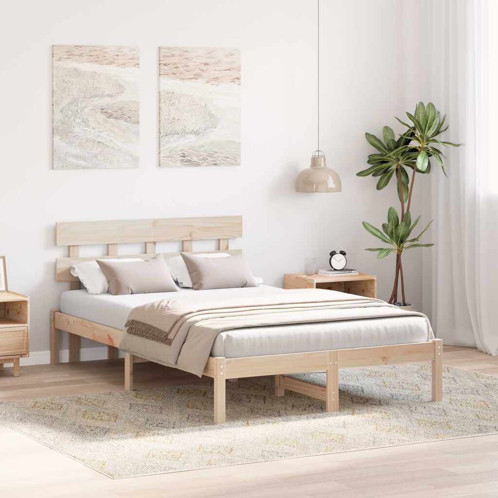 vidaXL Κρεβάτι με κεφαλάρι 120x200 εκ σε μασίφ ξύλο πεύκου