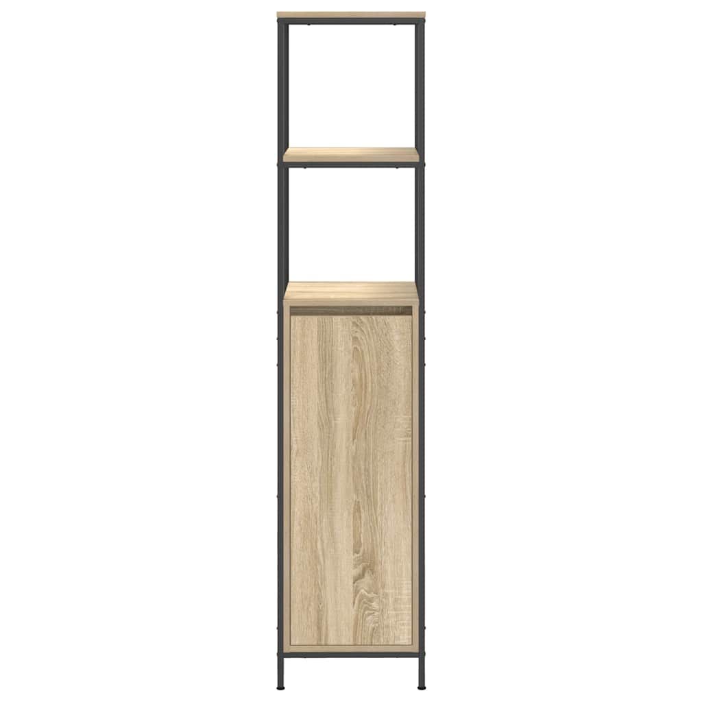 vidaXL Ντουλάπι μπάνιου με ράφια Sonoma δρυς 36x35x165 εκ.