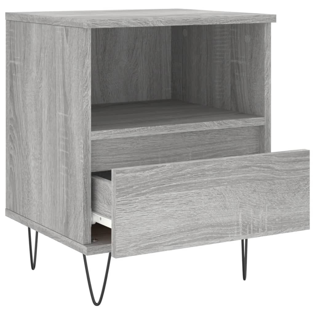 vidaXL Κομοδίνα 2 τεμ. Γκρι Sonoma 40 x 35 x 50 εκ. από Επεξεργ. Ξύλο