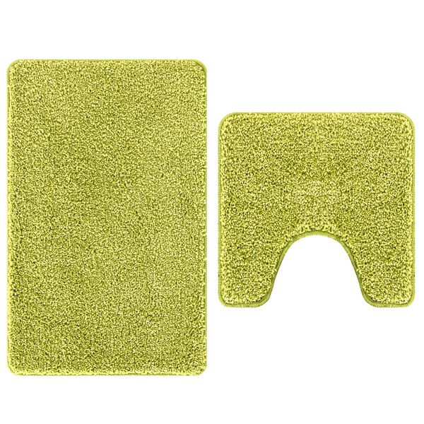 vidaXL Πατάκι μπάνιου 2 pcs Ανοιχτό Πράσινο 50 x 50 cm Πολυπροπυλένιο