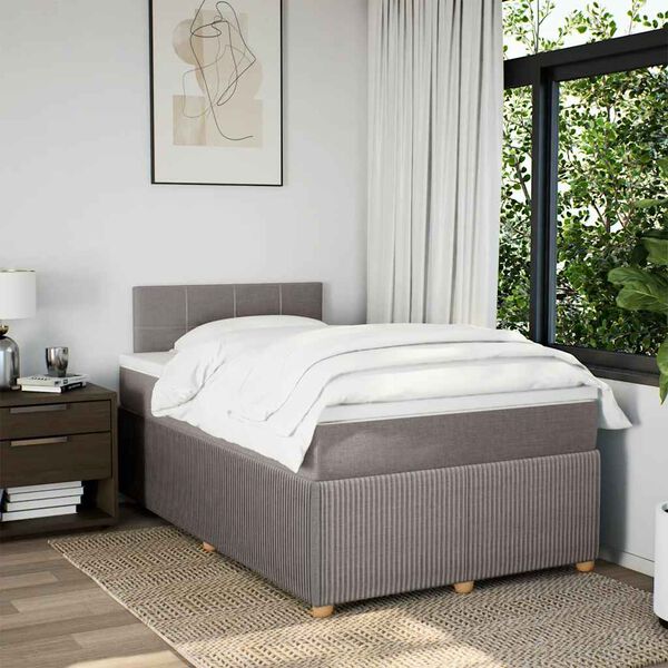vidaXL &Kappa;&rho;&epsilon;&beta;ά&tau;&iota; Boxspring &mu;&epsilon; &Sigma;&tau;&rho;ώ&mu;&alpha; Taupe 120x190 &epsilon;&kappa;. &Upsilon;&phi;&alpha;&sigma;&mu;ά&tau;&iota;&nu;&omicron;