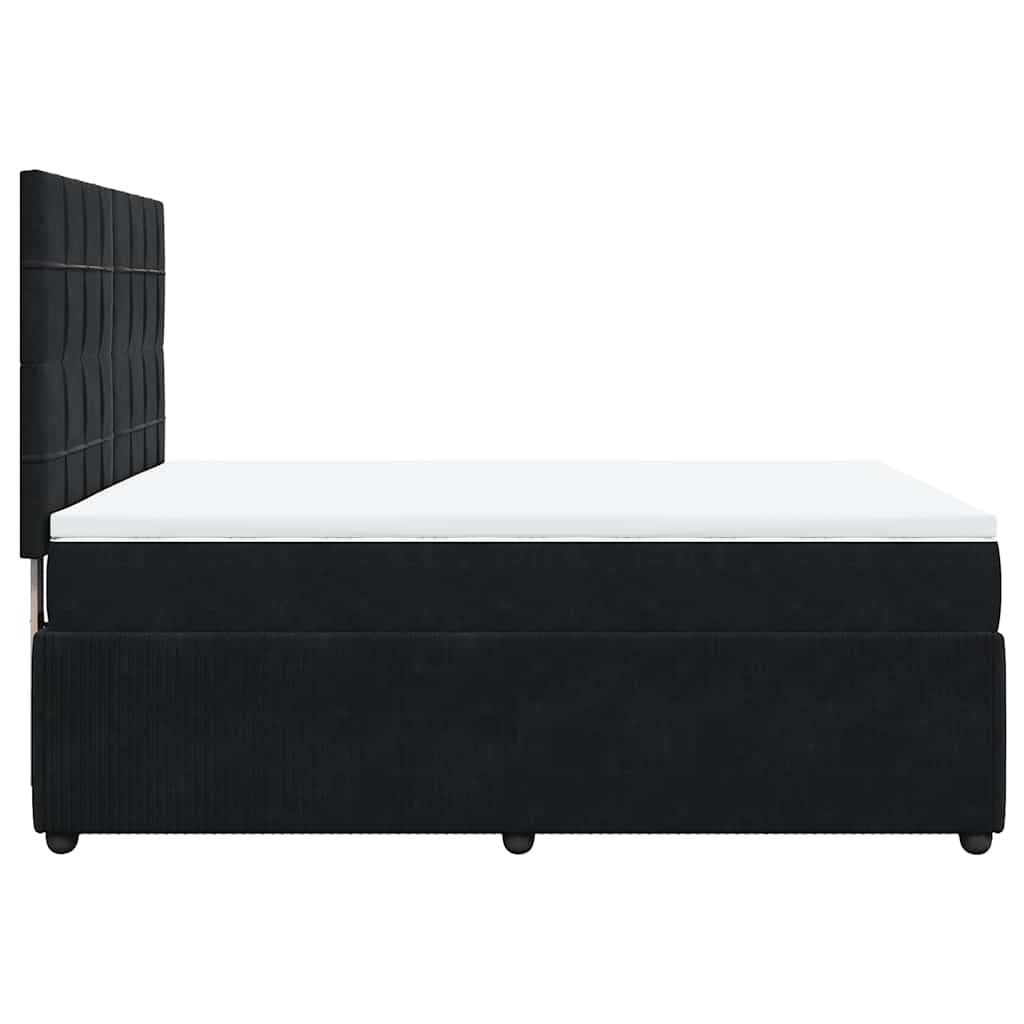 vidaXL Κρεβάτι Boxspring με Στρώμα Μαύρο 160x200 εκ. Βελούδινο