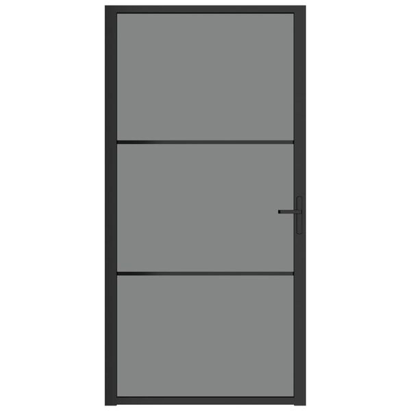 vidaXL Εσωτερική Πόρτα 102,5x201,5 εκ. Μαύρο ESG Γυαλί και Αλουμίνιο