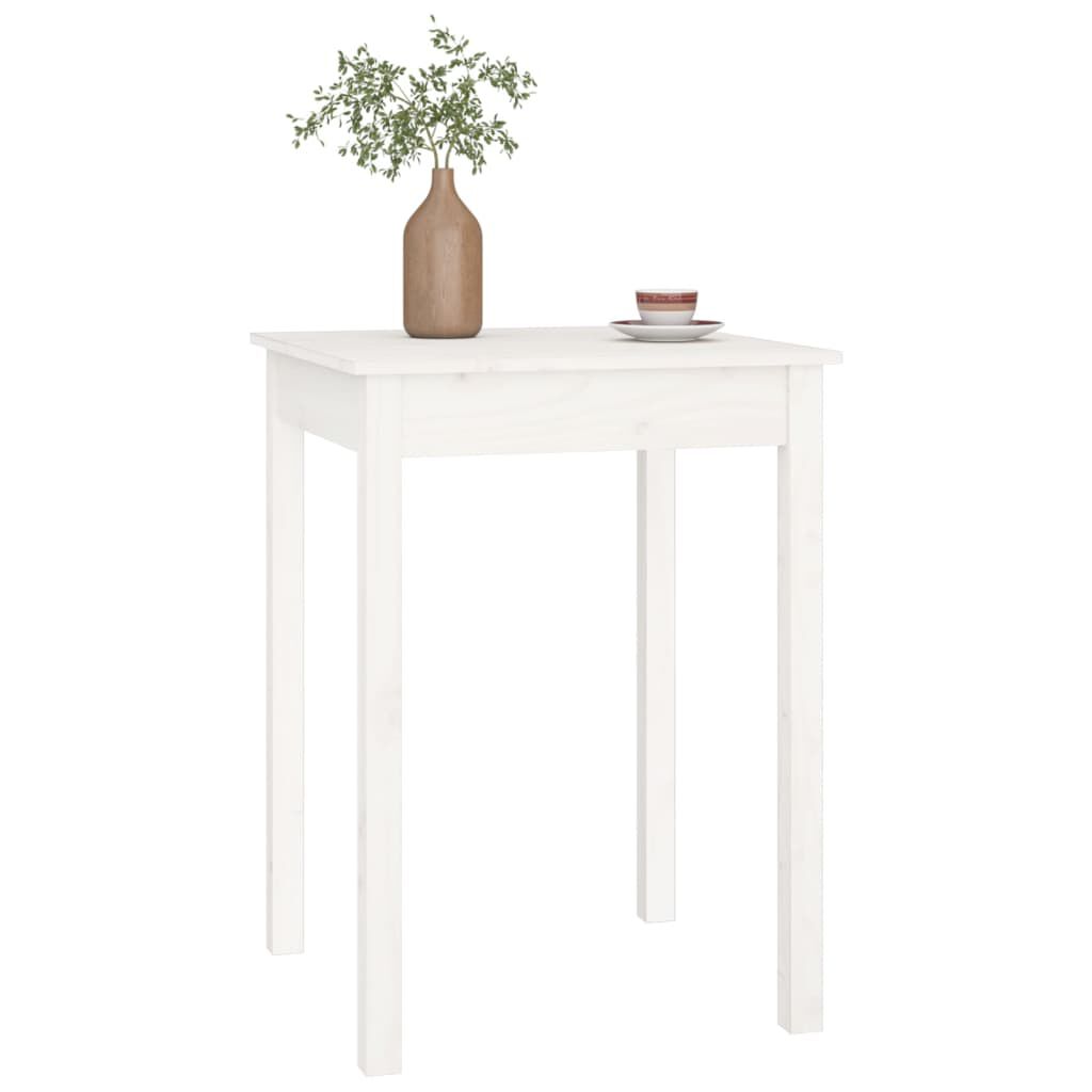 vidaXL Τραπεζαρία Λευκή 55 x 55 x 75 εκ. από Μασίφ Ξύλο Πεύκου