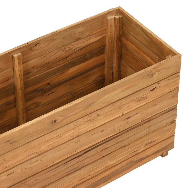 vidaXL Ζαρντινιέρα Υπερυψωμένη 100x40x55 εκ. Ανακυκλ. Ξύλο Teak/Ατσάλι