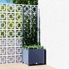 vidaXL Ζαρντινιέρα Κήπου με Καφασωτό Μπλε Γκρι 40x40x136 εκ. από PP