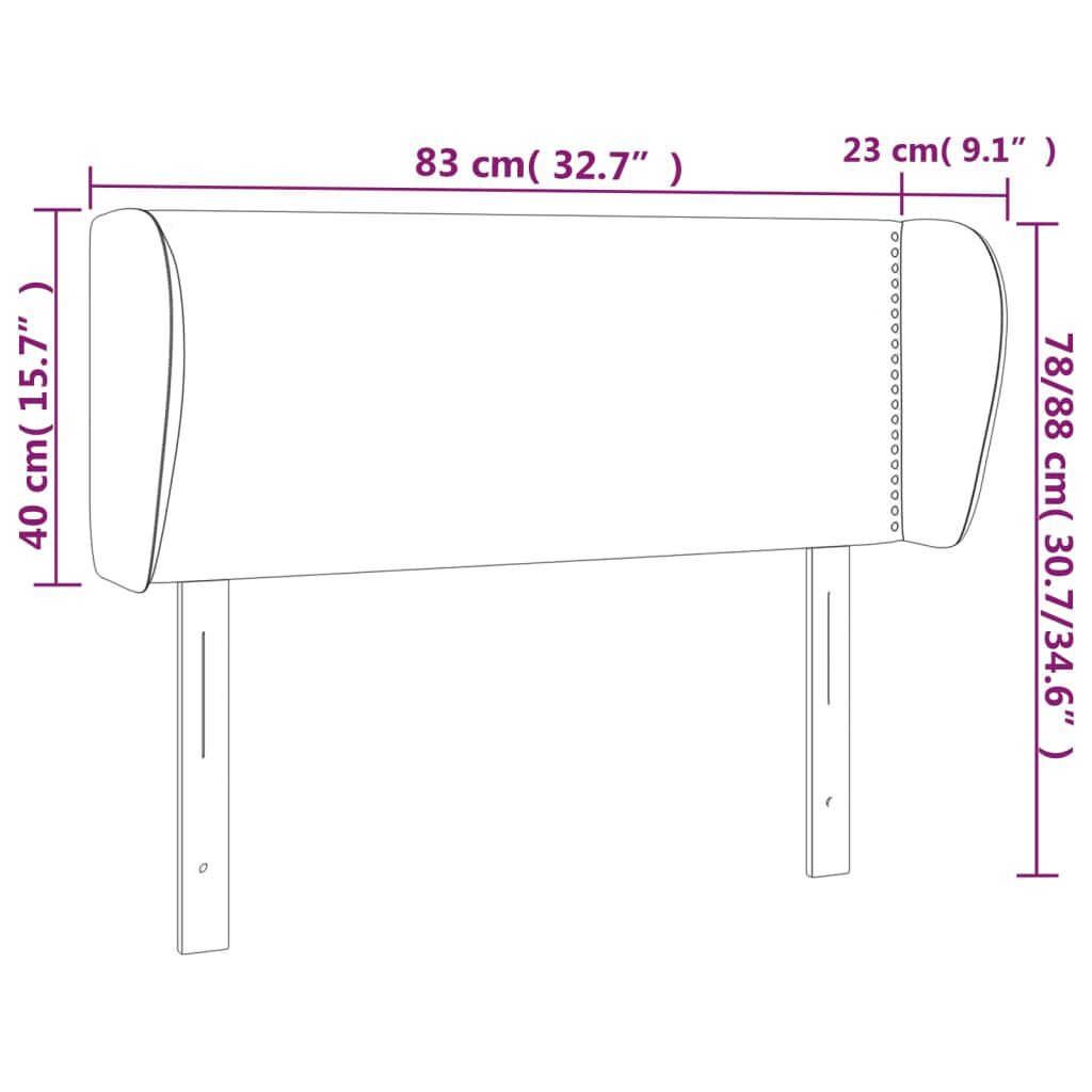 vidaXL Κεφαλάρι με Πτερύγια Καπουτσίνο 83x23x78/88 εκ. Συνθετικό Δέρμα