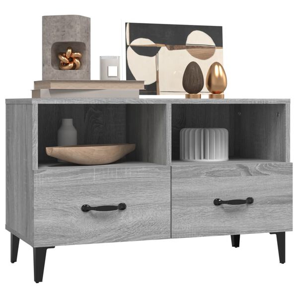 vidaXL Έπιπλο Τηλεόρασης Γκρι Sonoma 80x36x50 εκ. από Επεξεργ. Ξύλο