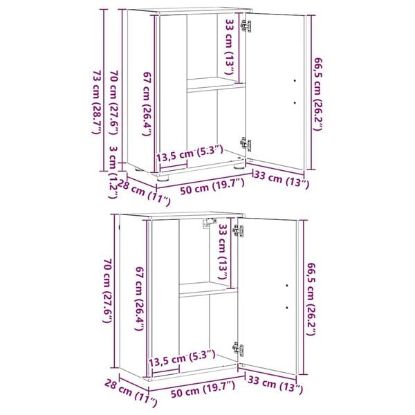 vidaXL Σετ 4 τεμαχίων για ντουλάπα τηλεόρασης 4 pcs Γκρι σκυροδέματος
