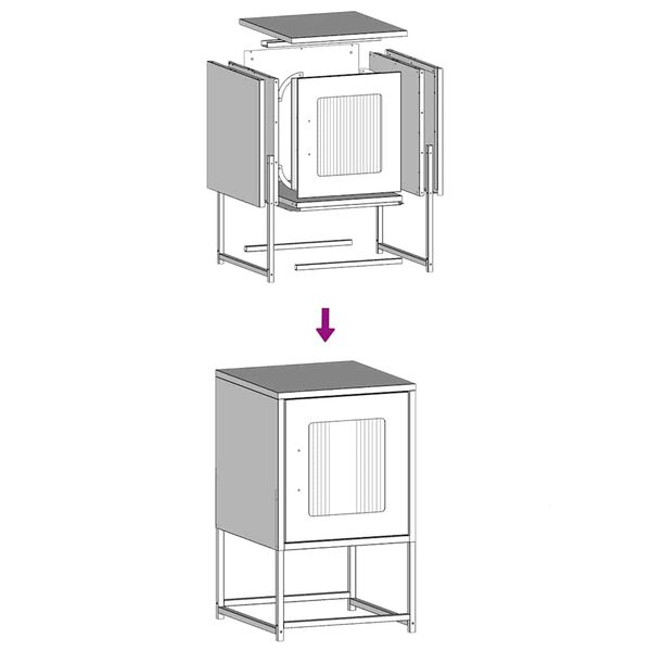 vidaXL Κομοδίνο Ανθρακί 36x39x60,5 cm από χάλυβα ψυχρής έλασης