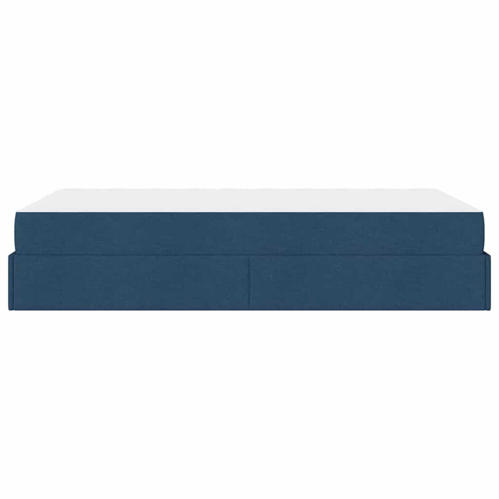 vidaXL Σκελετός Κρεβατιού με στρώμα Μπλε 120 x 200 cm ύφασμα