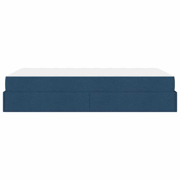 vidaXL Σκελετός Κρεβατιού με στρώμα Μπλε 120 x 200 cm ύφασμα