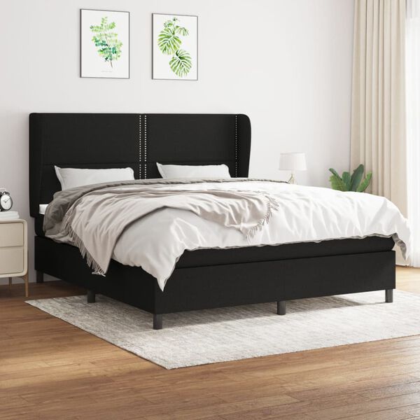 vidaXL &Kappa;&rho;&epsilon;&beta;ά&tau;&iota; Boxspring &mu;&epsilon; &Sigma;&tau;&rho;ώ&mu;&alpha; &Mu;&alpha;ύ&rho;&omicron; 160x200 &epsilon;&kappa;. &Upsilon;&phi;&alpha;&sigma;&mu;ά&tau;&iota;&nu;&omicron;