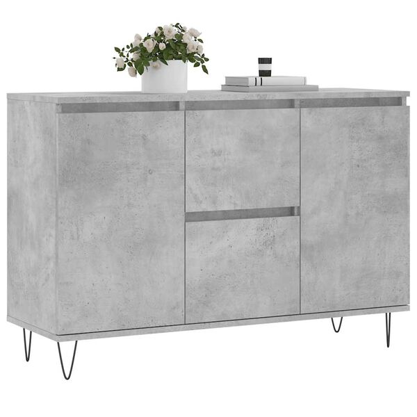 vidaXL Μπουφές Γκρι Σκυροδέματος 101,5x35x70 εκ. από Επεξεργασμένο Ξύλο