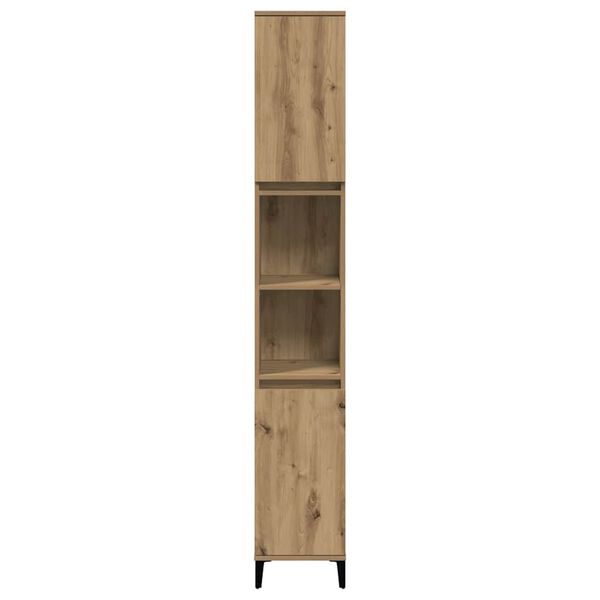 vidaXL Ντουλάπι μπάνιου Δρυς τεχνίτης 30x30x190 cm Κατασκευασμένο ξύλο