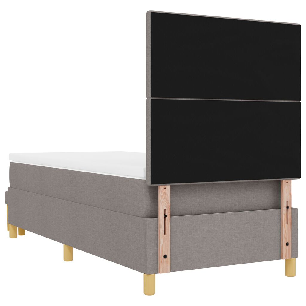 κρεβάτι Box Spring με στρώμα και πάγκο vidaXL Ταπέτο 90x190 εκ. Υφάσματος
