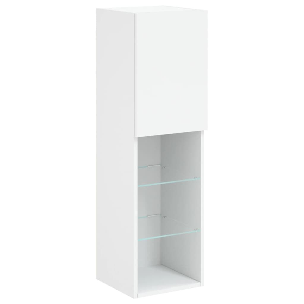 vidaXL Έπιπλα Τηλεόρασης με LED 2 τεμ. Λευκά 30,5x30x102 εκ.