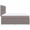 vidaXL Κρεβάτι Boxspring με Στρώμα Taupe 200x200 εκ. Υφασμάτινο
