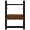 vidaXL Ράφια Τοίχου με Μπάρα 2 τεμ. Καφέ Δρυς 20x25x30 εκ.