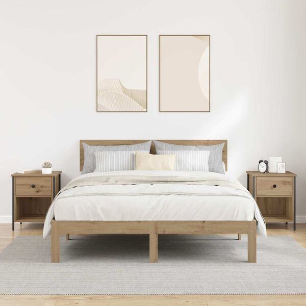 vidaXL &Kappa;&omicron;&mu;&omicron;&delta;ί&nu;&omicron; 2 pcs Artisan Oak 40 x 42 x 50 cm &Epsilon;&pi;&epsilon;&xi;&epsilon;&rho;&gamma;&alpha;&sigma;&mu;έ&nu;&omicron; &xi;ύ&lambda;&omicron;