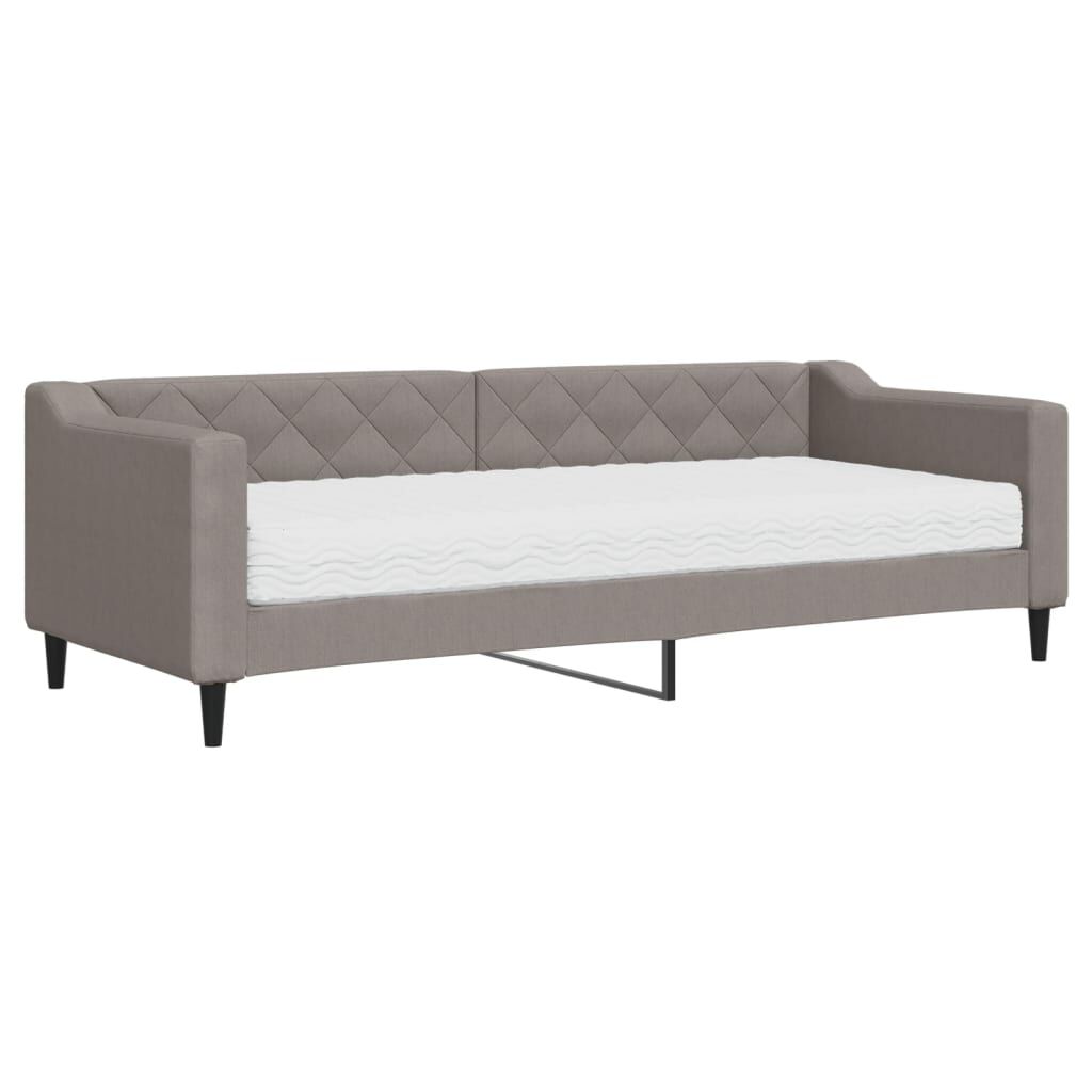 vidaXL Καναπές Κρεβάτι με Στρώμα Taupe 80 x 200 εκ. Υφασμάτινο