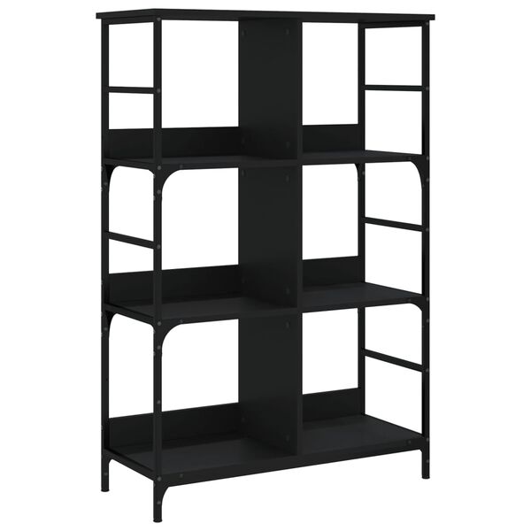 vidaXL Βιβλιοθήκη Μαύρη 78,5x33x117,5 εκ. από Επεξεργασμένο Ξύλο