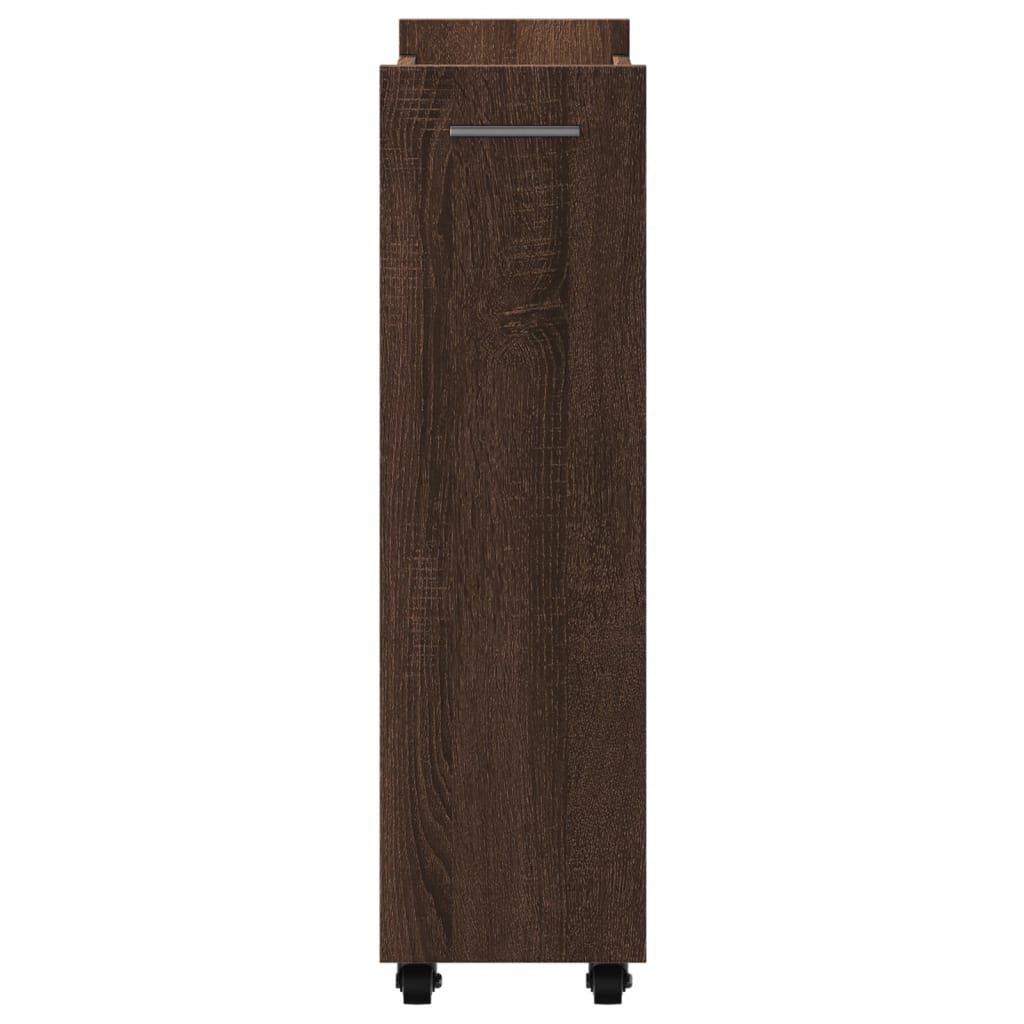 vidaXL Έπιπλο με Ρόδες Καφέ Δρυς 60x22x79 εκ. Επεξεργασμένο Ξύλο