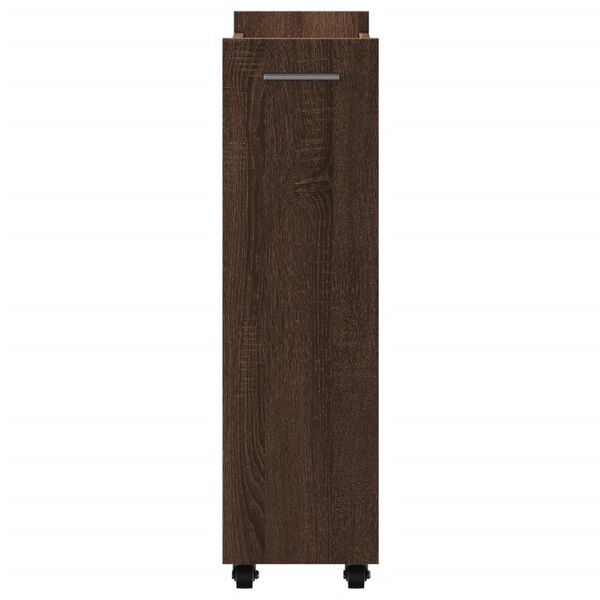 vidaXL Έπιπλο με Ρόδες Καφέ Δρυς 60x22x79 εκ. Επεξεργασμένο Ξύλο