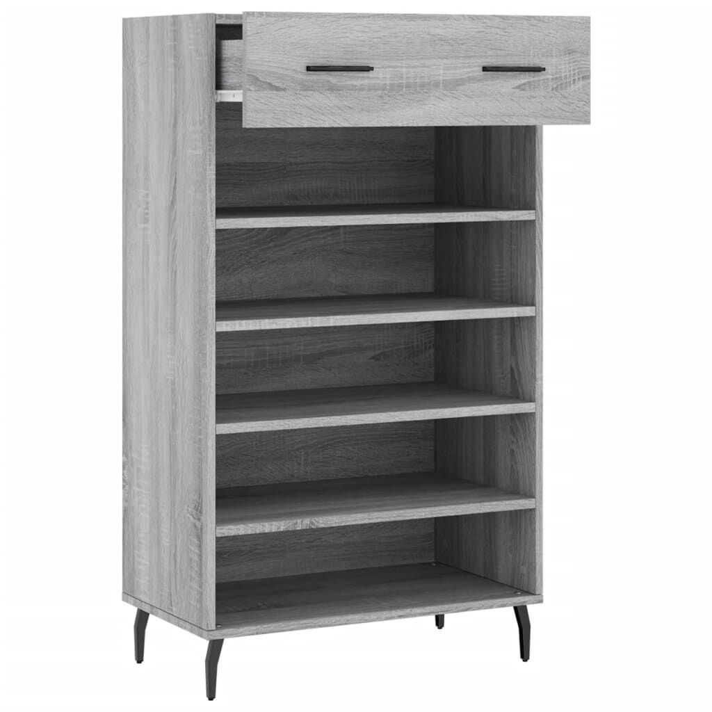 vidaXL Παπουτσοθήκη Γκρι Sonoma 60 x 35 x 105 εκ. από Επεξεργ. Ξύλο