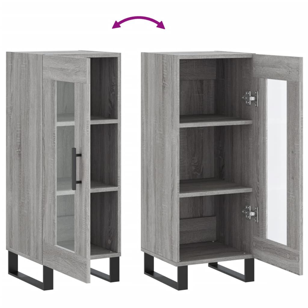 vidaXL Ντουλάπι Γκρι Sonoma 34,5x34x90 εκ. από Επεξεργασμένο Ξύλο