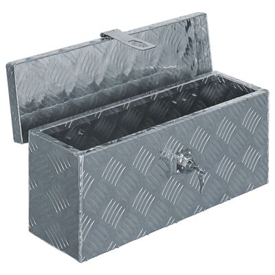 vidaXL Κουτί Αποθήκευσης Ασημί 48,5 x 14 x 20 εκ. Αλουμινίου