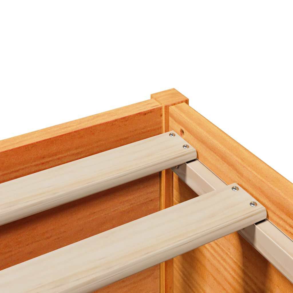 vidaXL Σκελετός Κρεβατιού Χωρίς Στρώμα Καφέ 140x200 Μασίφ Ξύλο Πεύκου