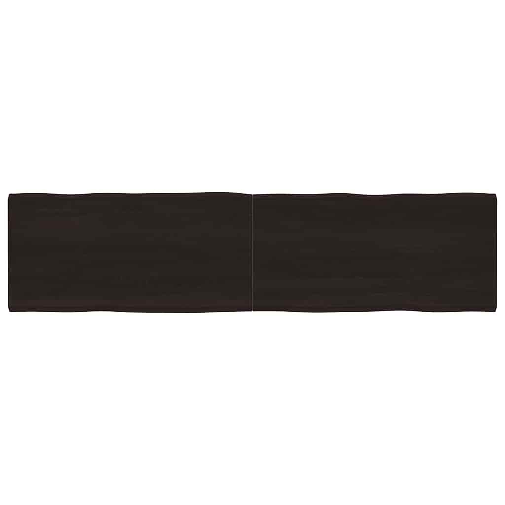 vidaXL Επιφ Τραπεζιού Αν Καφέ 200x50x(2-6)εκ.Ακατέργ. Μασίφ Ξύλο Δρυός