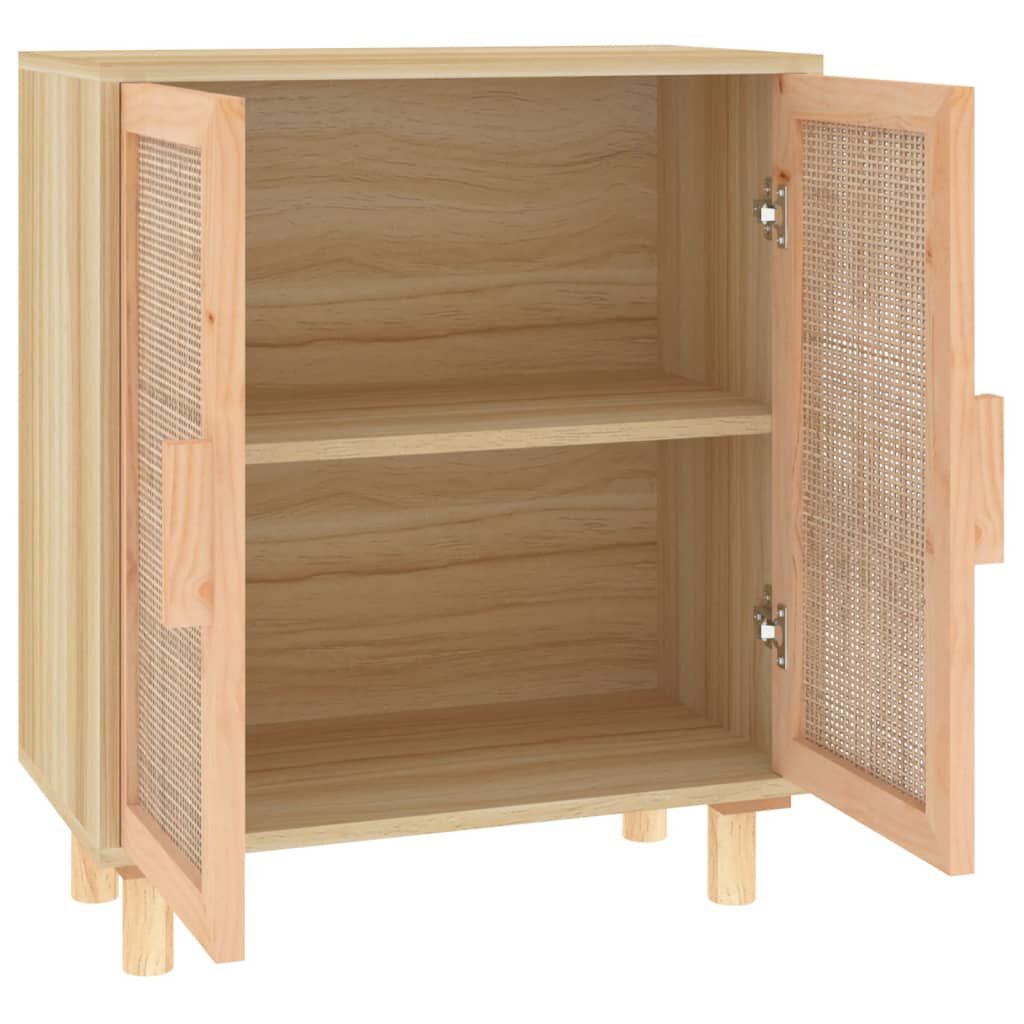 vidaXL Ντουλάπι Καφέ 60 x 30 x 70 εκ. από Μασίφ Πεύκο & Φυσικό Ρατάν