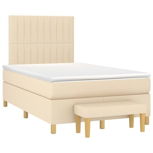 vidaXL &Kappa;&rho;&epsilon;&beta;ά&tau;&iota; Boxspring &mu;&epsilon; &Sigma;&tau;&rho;ώ&mu;&alpha; &Kappa;&rho;&epsilon;&mu; 120x190 &epsilon;&kappa;. &Upsilon;&phi;&alpha;&sigma;&mu;ά&tau;&iota;&nu;&omicron;