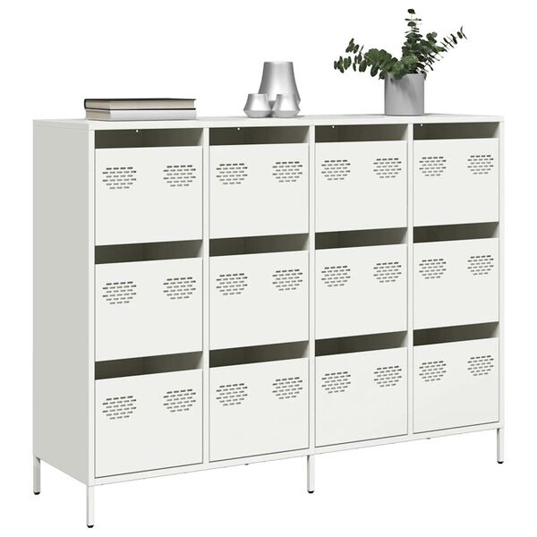 vidaXL Sideboard Λευκό 135x39x103,5 cm Ατσάλι ψυχρής έλασης