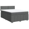 vidaXL Κρεβάτι Boxspring με Στρώμα Σκούρο Γκρι 140x200 εκ Υφασμάτινο